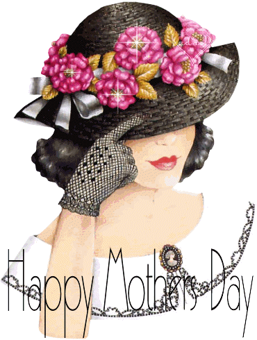 Kobieta w kapeluszu wszystkiego najlepszego dla mam